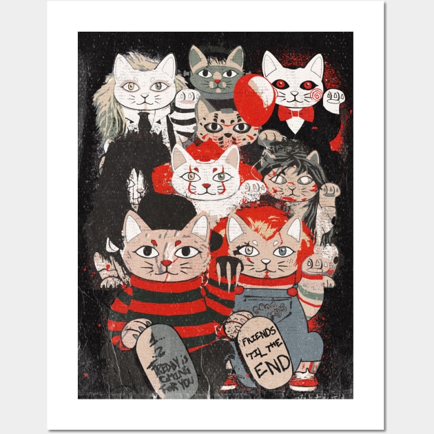 Horror Maneki Neko Vintage Gang Halloween Party 2019 Wall Art by miskel